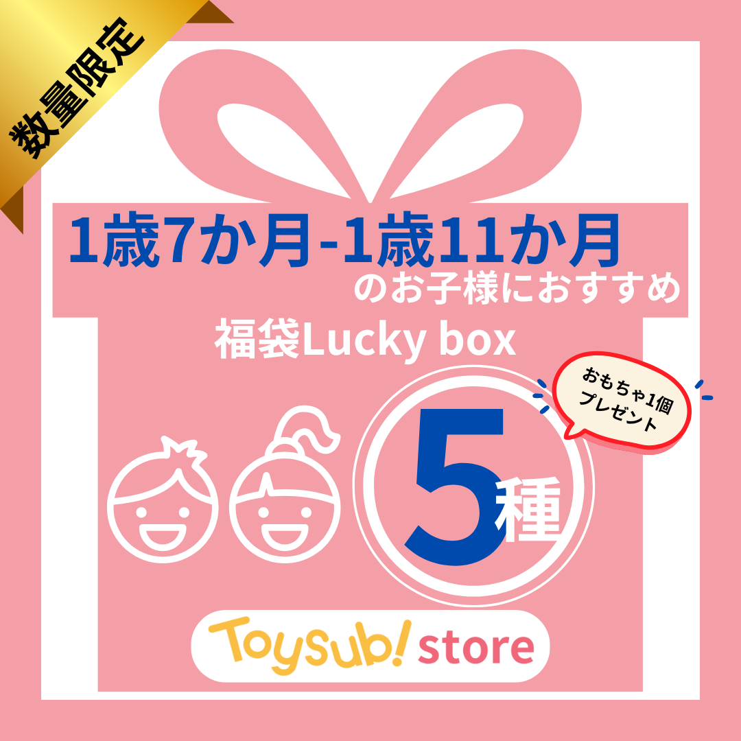 ✨選べる!+1  おもちゃ1個プレゼント✨　1歳7か月~1歳11か月　知育玩具 福袋 [中古] おもちゃ  Lucky boxJ【お楽しみ5種】