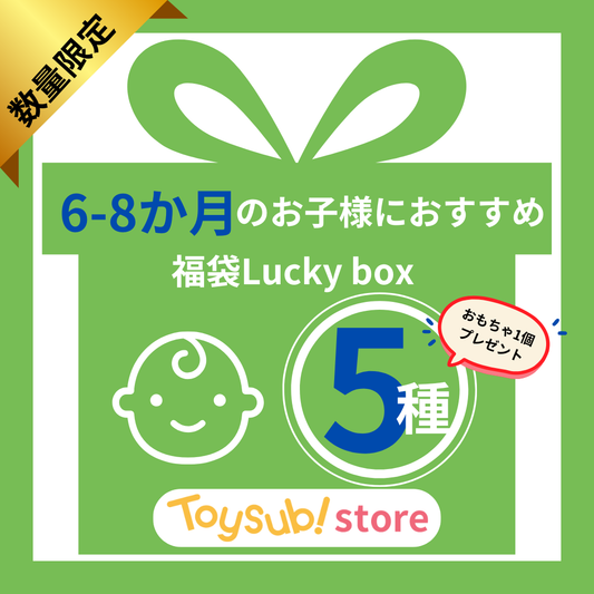 ✨選べる!+1  おもちゃ1個プレゼント✨　0歳6か月~0歳8か月 知育玩具 福袋 [中古] おもちゃ  Lucky boxD【お楽しみ5種】
